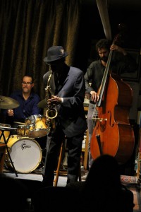 Terrance Tony on alto at Bird & Beckett. photo by Angie Bennett