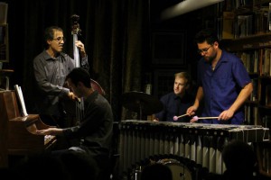 Smith Dobson with Richard Sears, piano; John Wiitala, bass and Evan Hughes, drums. August 1, 2015, Bird & Beckett. Photo Angela Bennett.